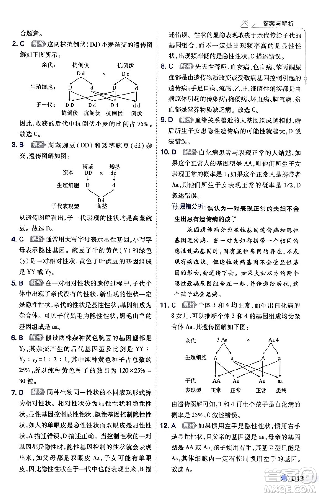 開明出版社2024年春少年班八年級生物下冊人教版答案