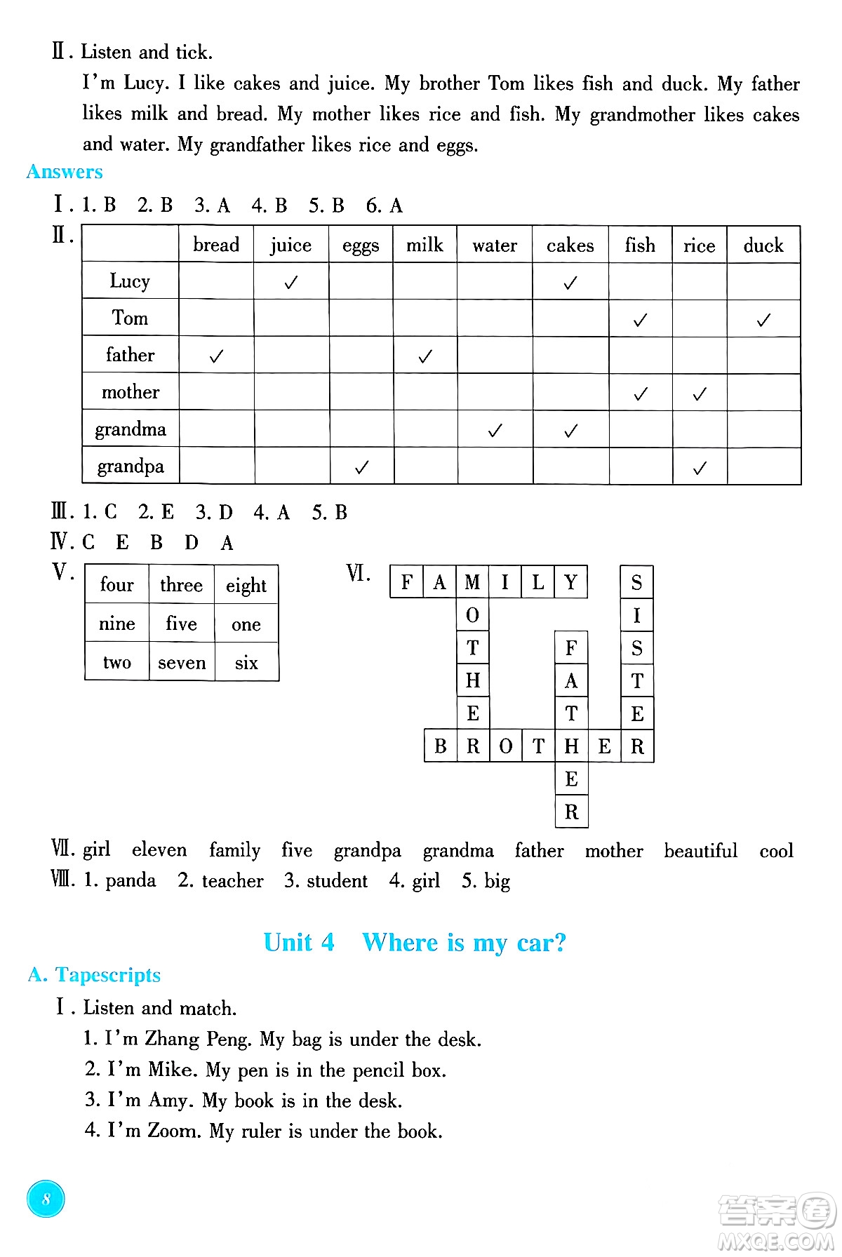 浙江教育出版社2024年春學(xué)能評(píng)價(jià)三年級(jí)英語下冊(cè)通用版答案