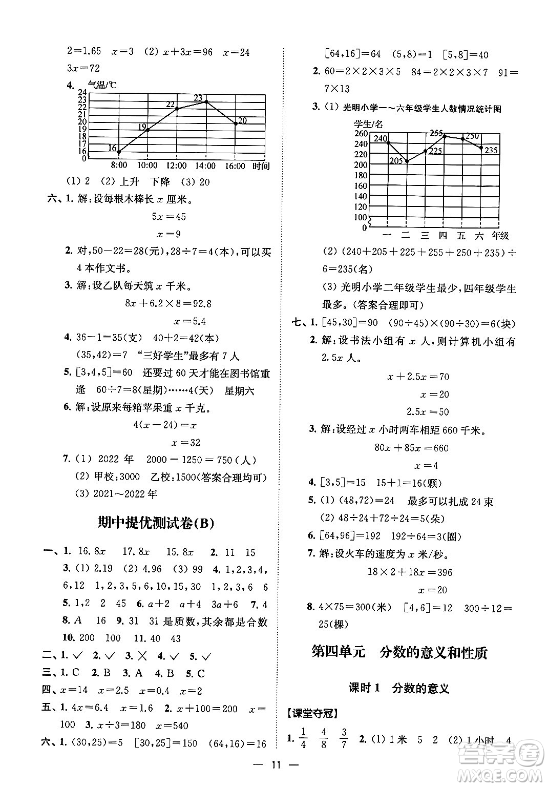 江蘇鳳凰美術出版社2024年春超能學典高分拔尖提優(yōu)訓練五年級數學下冊江蘇版答案