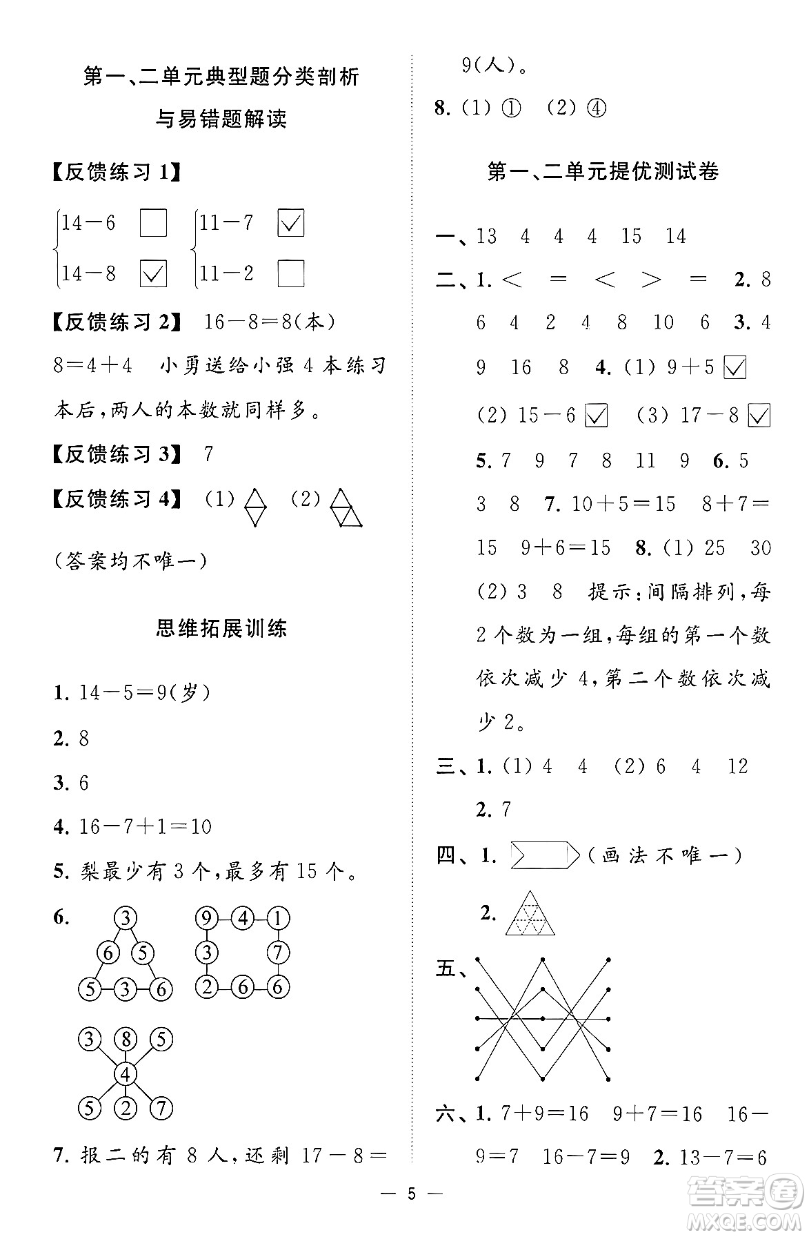 江蘇鳳凰美術(shù)出版社2024年春超能學(xué)典高分拔尖提優(yōu)訓(xùn)練一年級(jí)數(shù)學(xué)下冊(cè)江蘇版答案