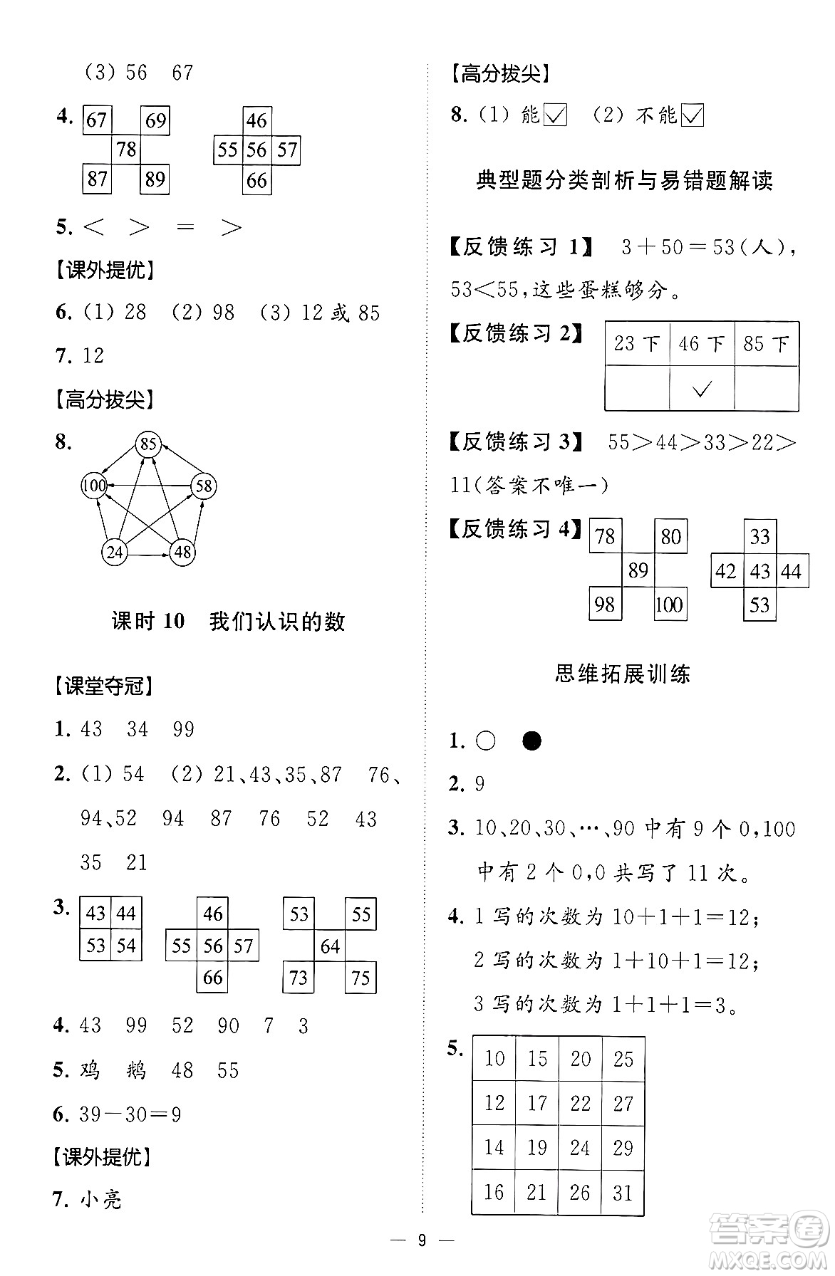 江蘇鳳凰美術(shù)出版社2024年春超能學(xué)典高分拔尖提優(yōu)訓(xùn)練一年級(jí)數(shù)學(xué)下冊(cè)江蘇版答案