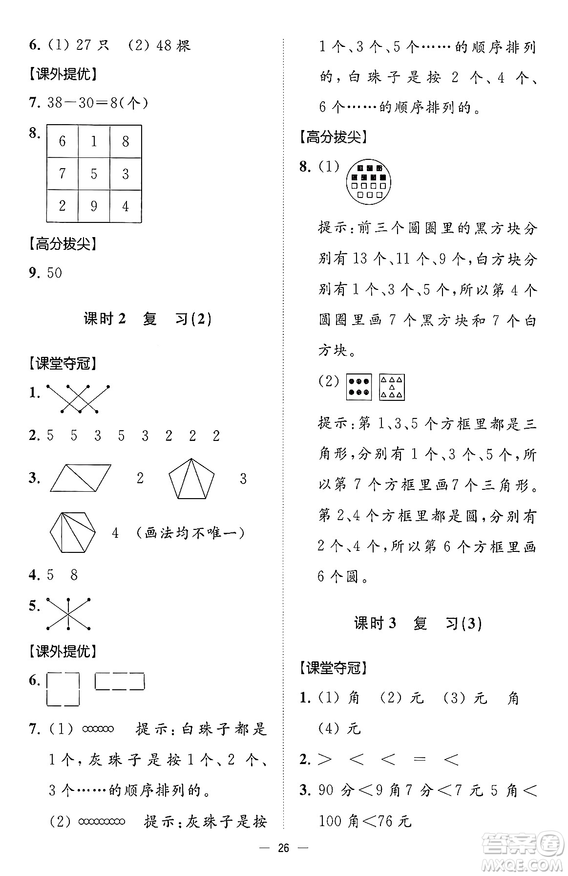 江蘇鳳凰美術(shù)出版社2024年春超能學(xué)典高分拔尖提優(yōu)訓(xùn)練一年級(jí)數(shù)學(xué)下冊(cè)江蘇版答案