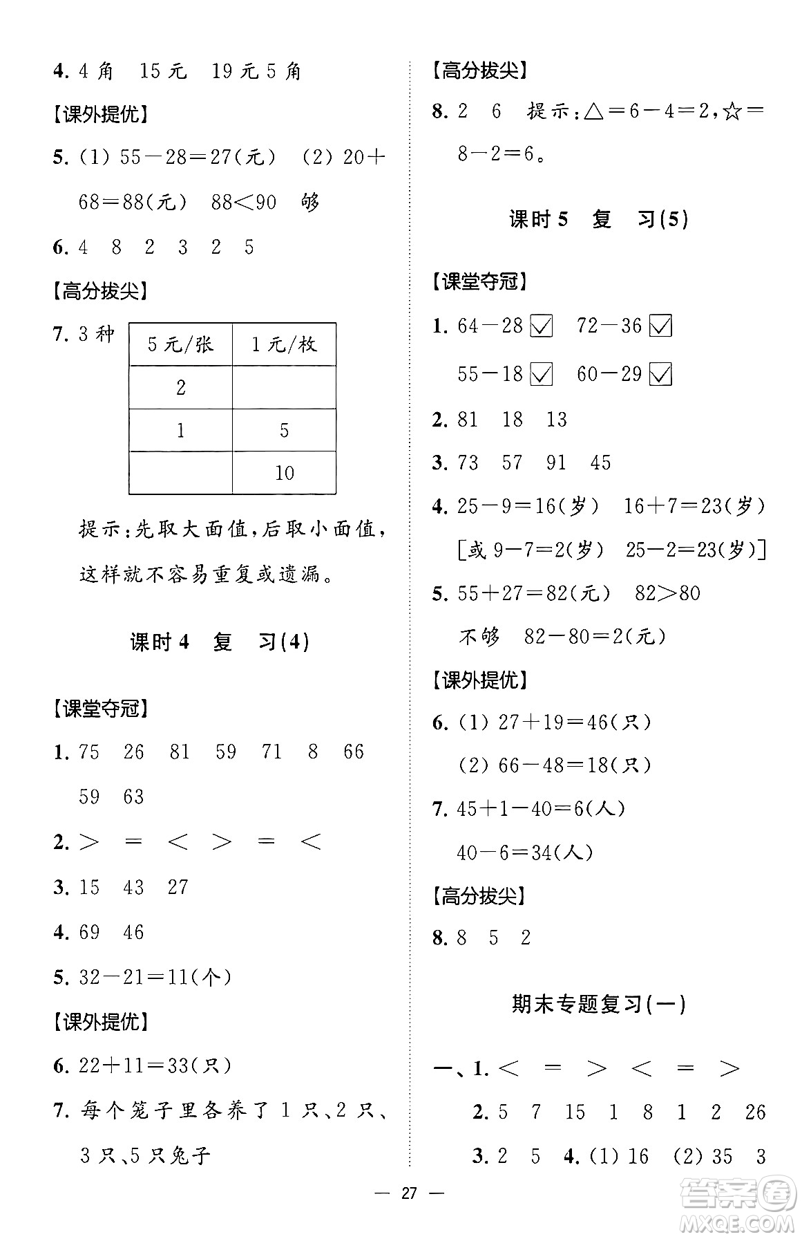 江蘇鳳凰美術(shù)出版社2024年春超能學(xué)典高分拔尖提優(yōu)訓(xùn)練一年級(jí)數(shù)學(xué)下冊(cè)江蘇版答案