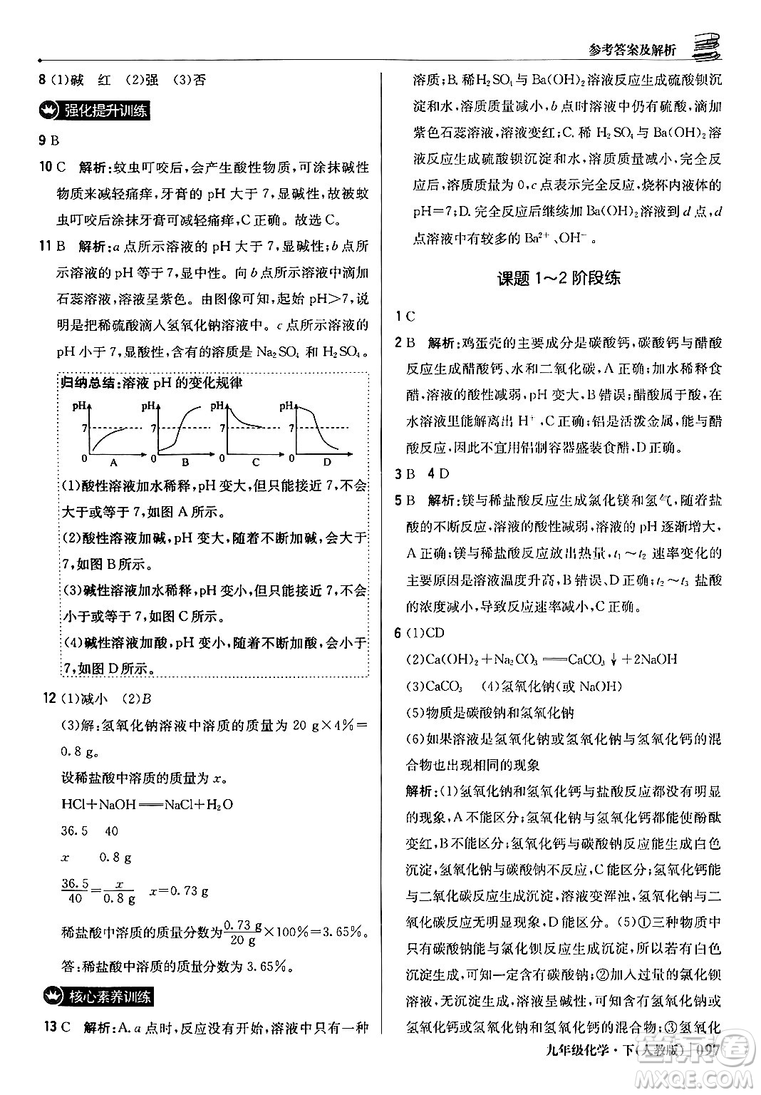 北京教育出版社2024年春1+1輕巧奪冠優(yōu)化訓(xùn)練九年級(jí)化學(xué)下冊(cè)人教版答案