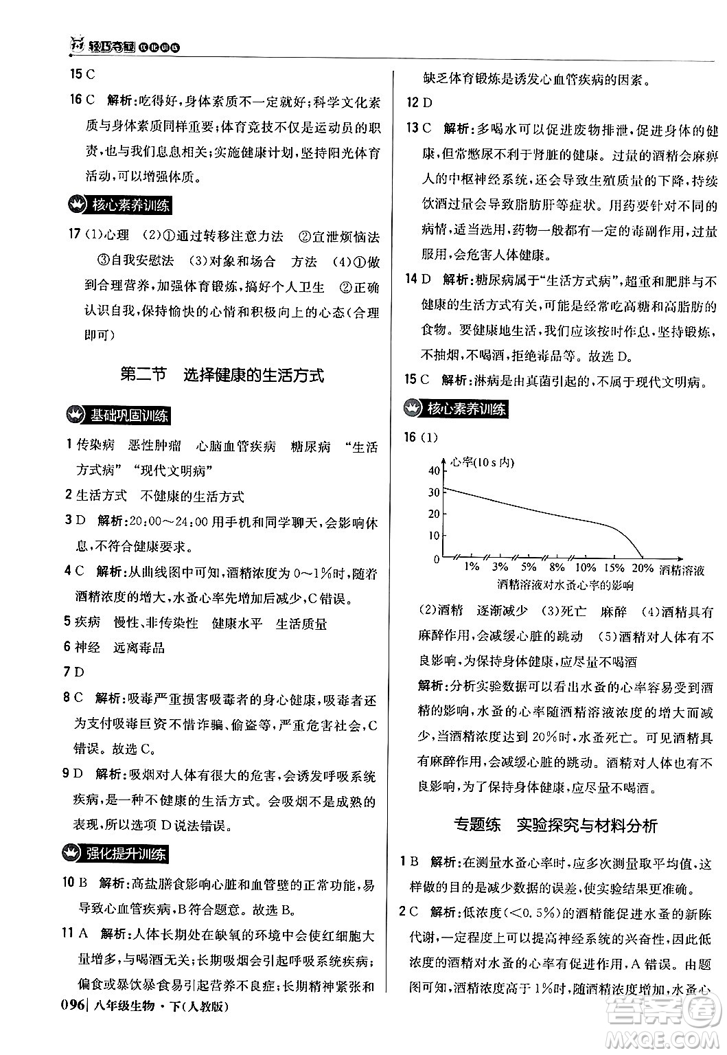 北京教育出版社2024年春1+1輕巧奪冠優(yōu)化訓(xùn)練八年級(jí)生物下冊(cè)人教版答案