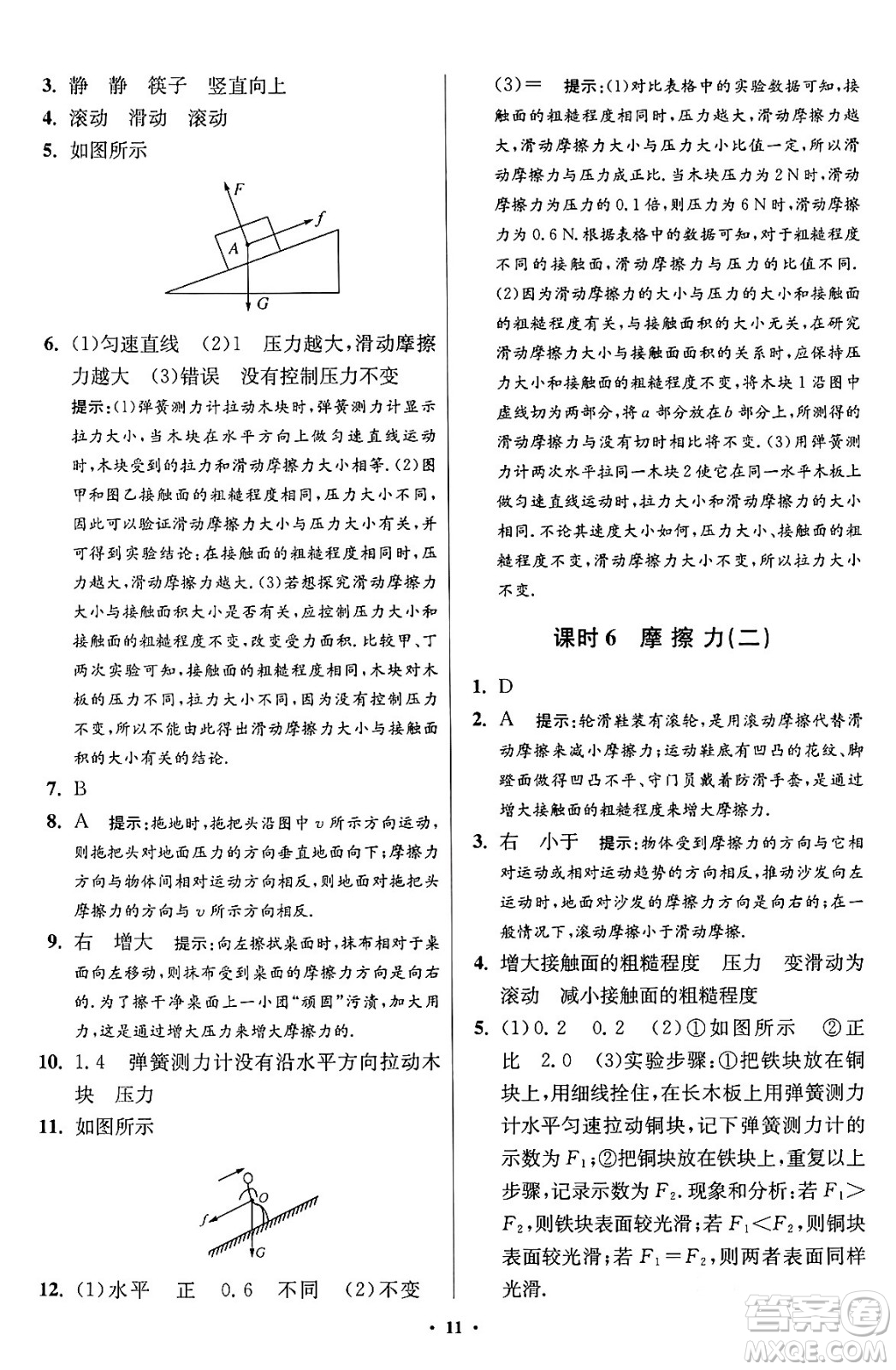 江蘇鳳凰科學技術出版社2024年春初中物理小題狂做提優(yōu)版八年級物理下冊蘇科版答案