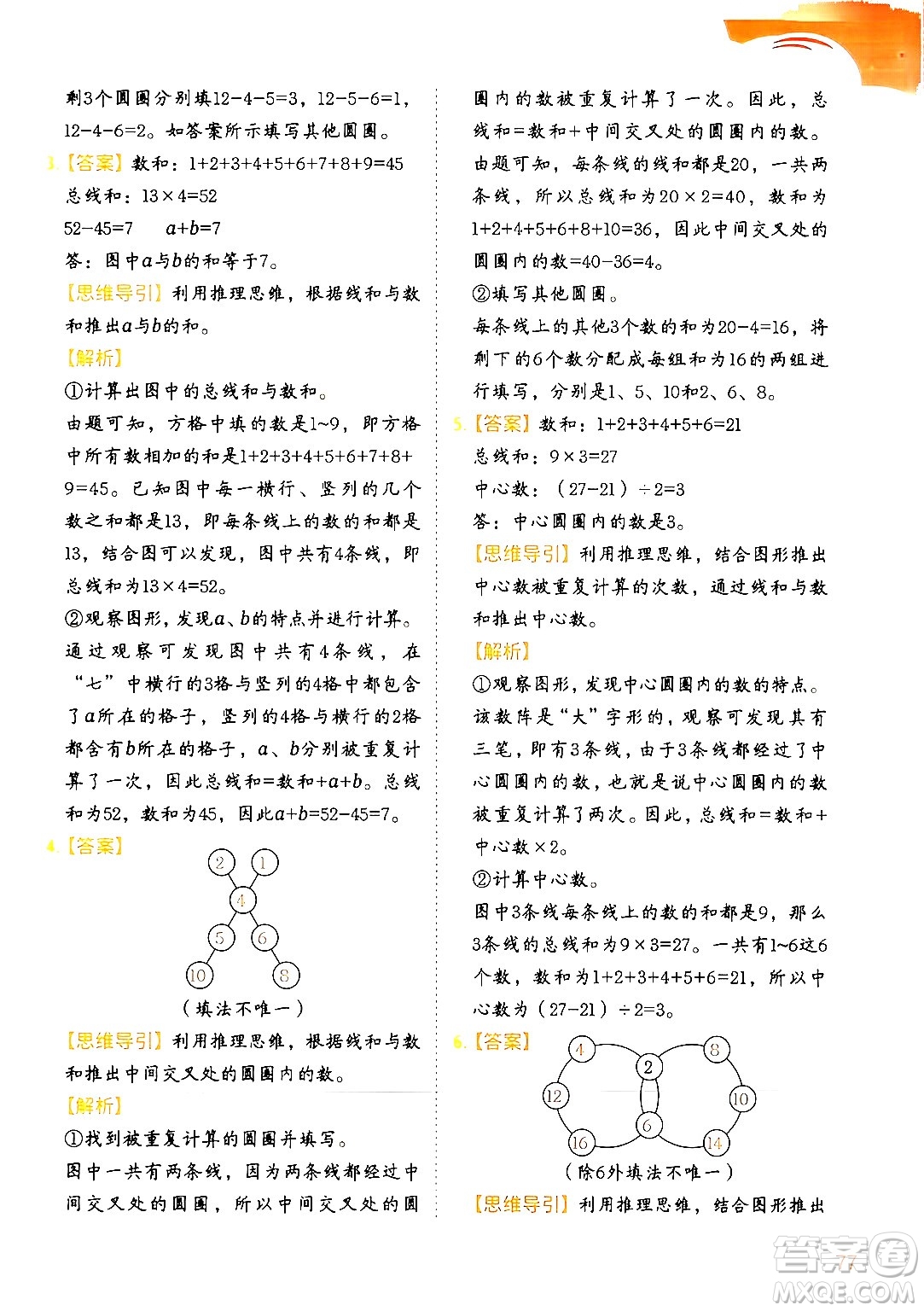 二十一世紀(jì)出版社集團(tuán)2024年春數(shù)學(xué)思維訓(xùn)練四年級(jí)數(shù)學(xué)下冊(cè)通用版答案