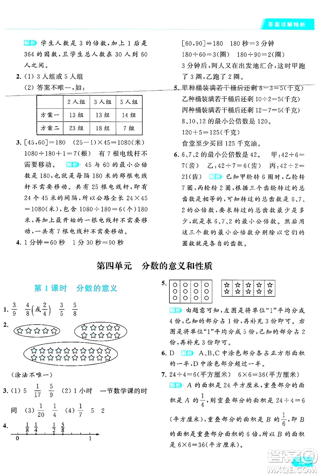 北京教育出版社2024年春亮點給力提優(yōu)課時作業(yè)本五年級數(shù)學(xué)下冊江蘇版答案