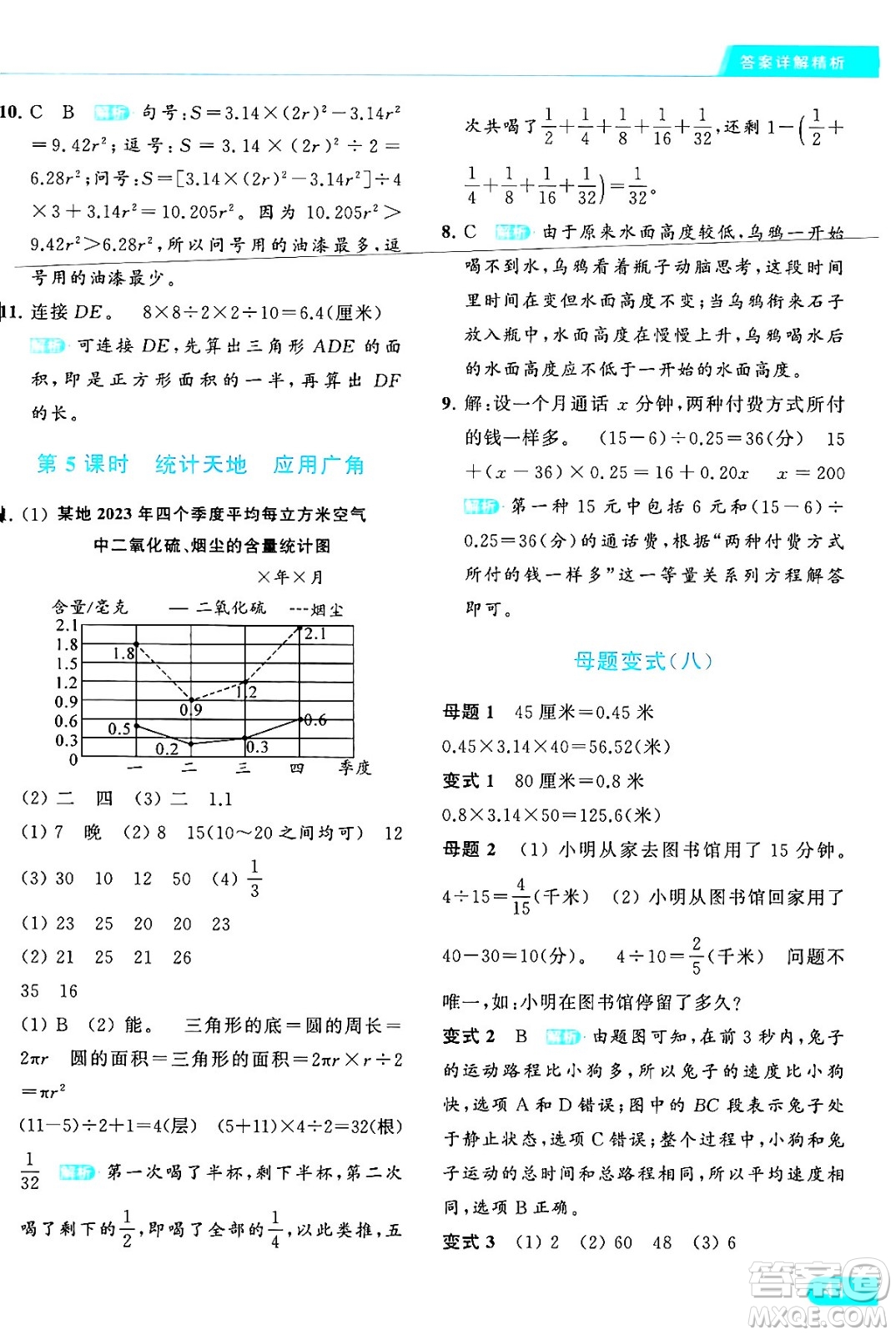 北京教育出版社2024年春亮點給力提優(yōu)課時作業(yè)本五年級數(shù)學(xué)下冊江蘇版答案