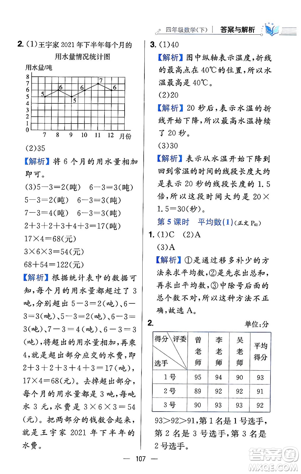 陜西人民教育出版社2024年春小學(xué)教材全練四年級(jí)數(shù)學(xué)下冊(cè)北師大版答案