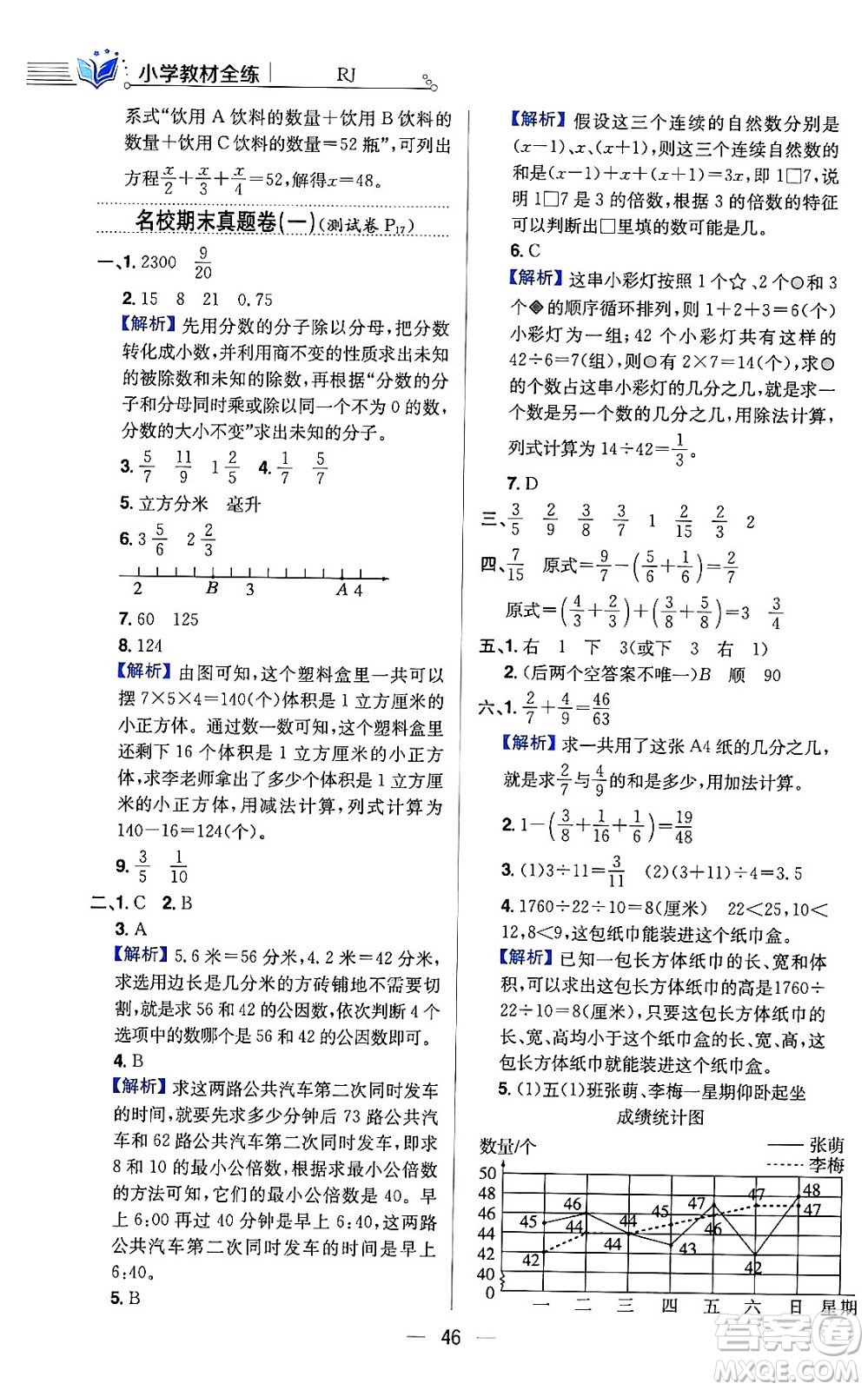 陜西人民教育出版社2024年春小學(xué)教材全練六年級(jí)數(shù)學(xué)下冊(cè)人教版答案