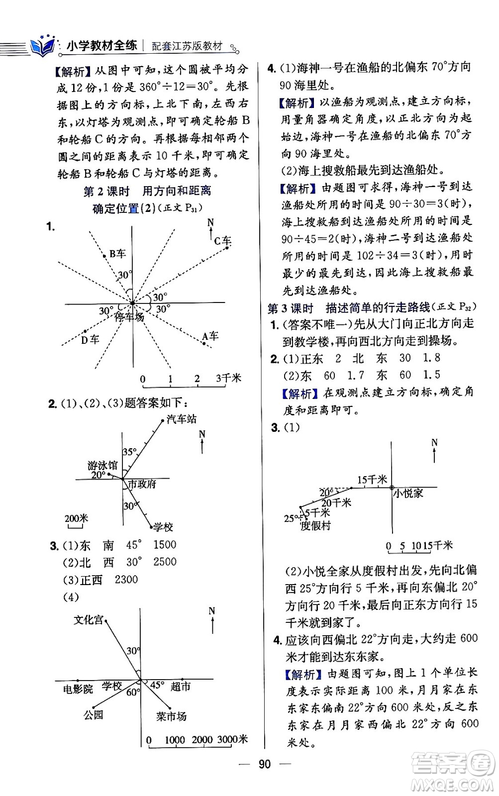 陜西人民教育出版社2024年春小學教材全練六年級數(shù)學下冊江蘇版答案