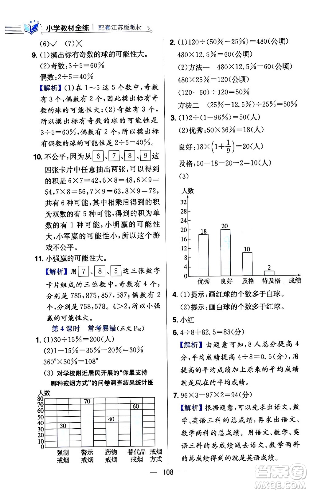 陜西人民教育出版社2024年春小學教材全練六年級數(shù)學下冊江蘇版答案