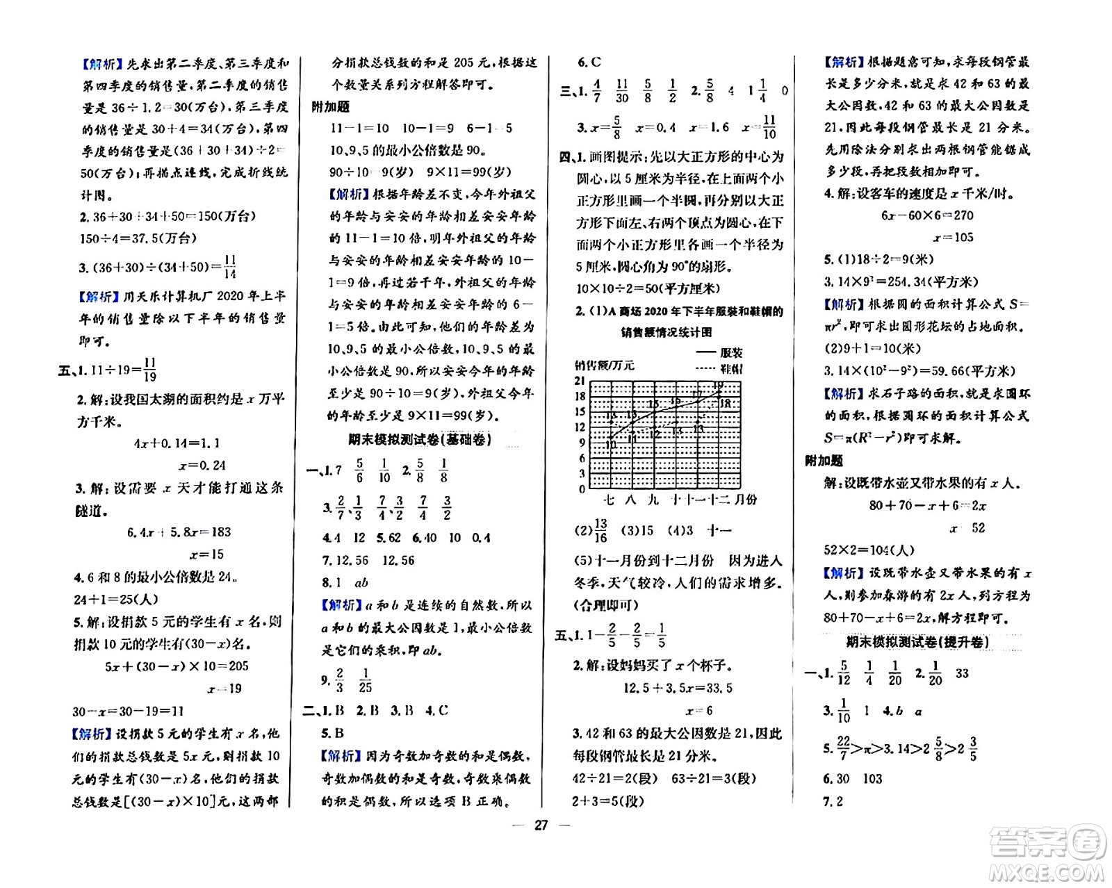 陜西人民教育出版社2024年春小學(xué)教材全練五年級(jí)數(shù)學(xué)下冊(cè)江蘇版答案