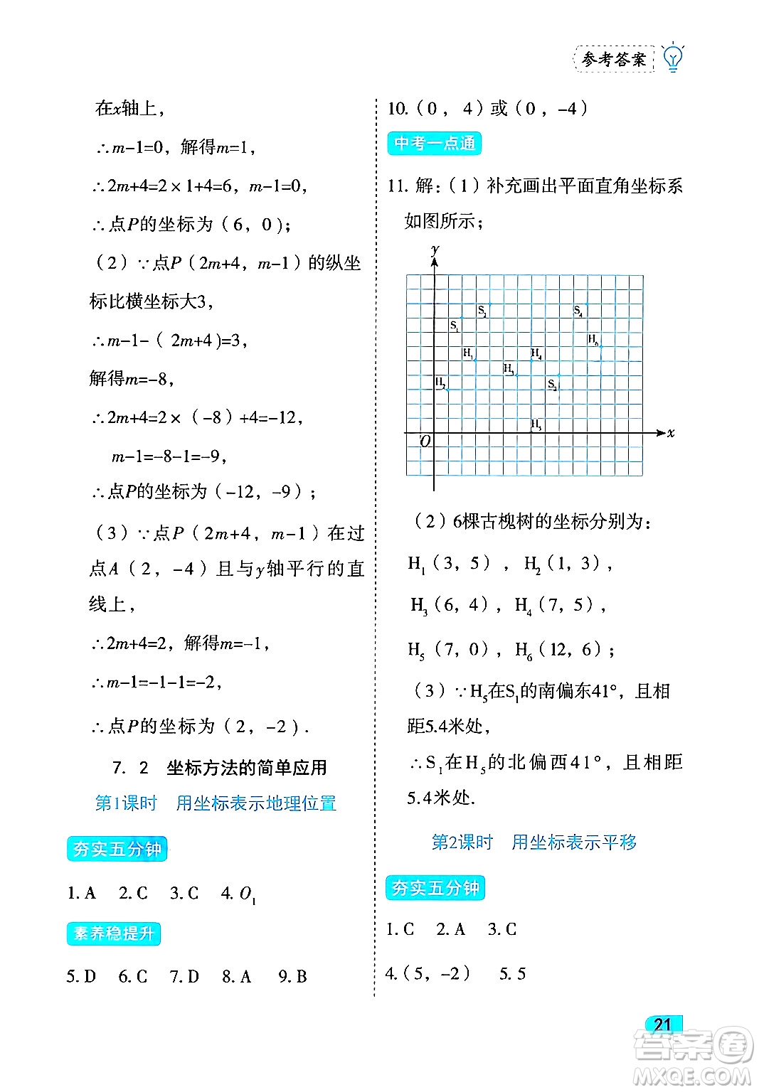 西安出版社2024年春課課練同步訓練七年級數(shù)學下冊人教版答案