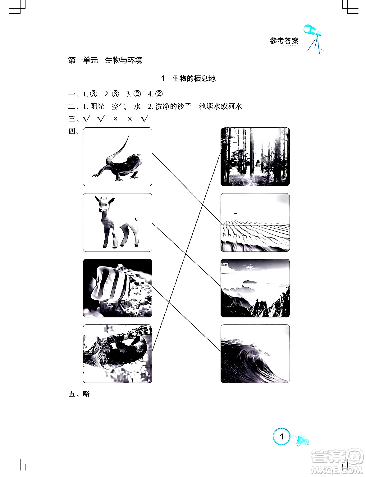 湖北教育出版社2024年春長(zhǎng)江作業(yè)本課堂作業(yè)六年級(jí)科學(xué)下冊(cè)人教鄂教版答案