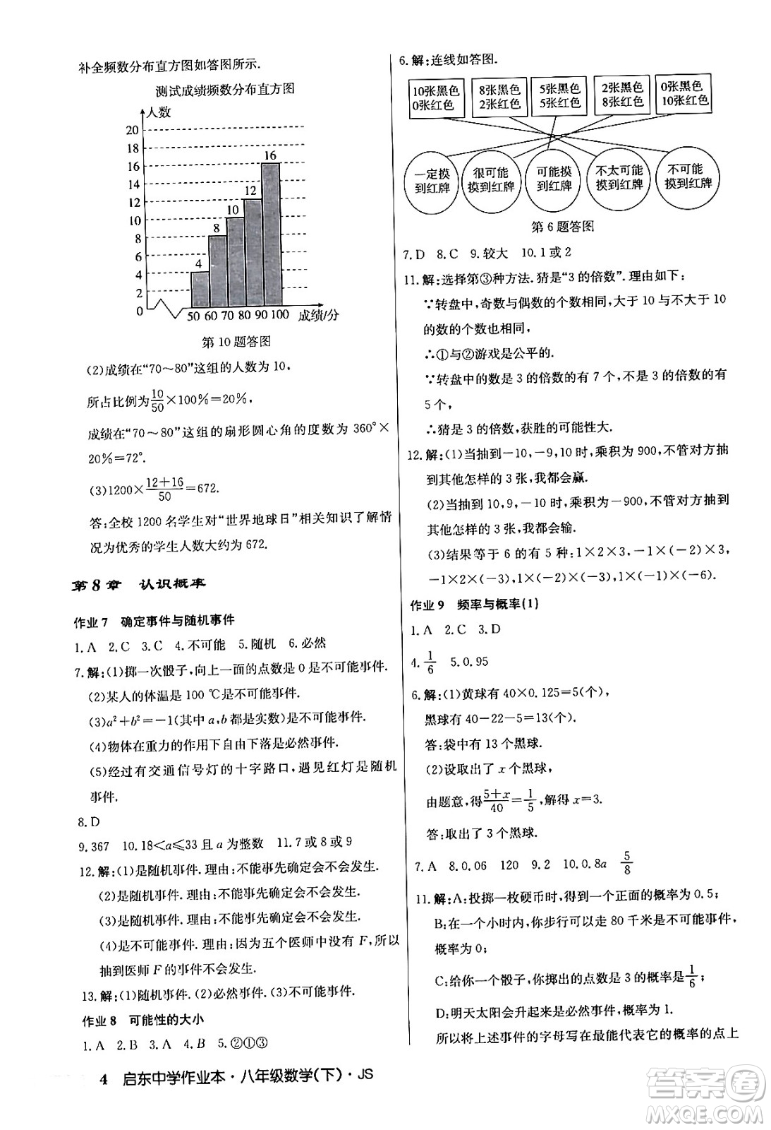 龍門書局2024年春?jiǎn)|中學(xué)作業(yè)本七年級(jí)數(shù)學(xué)下冊(cè)江蘇版答案