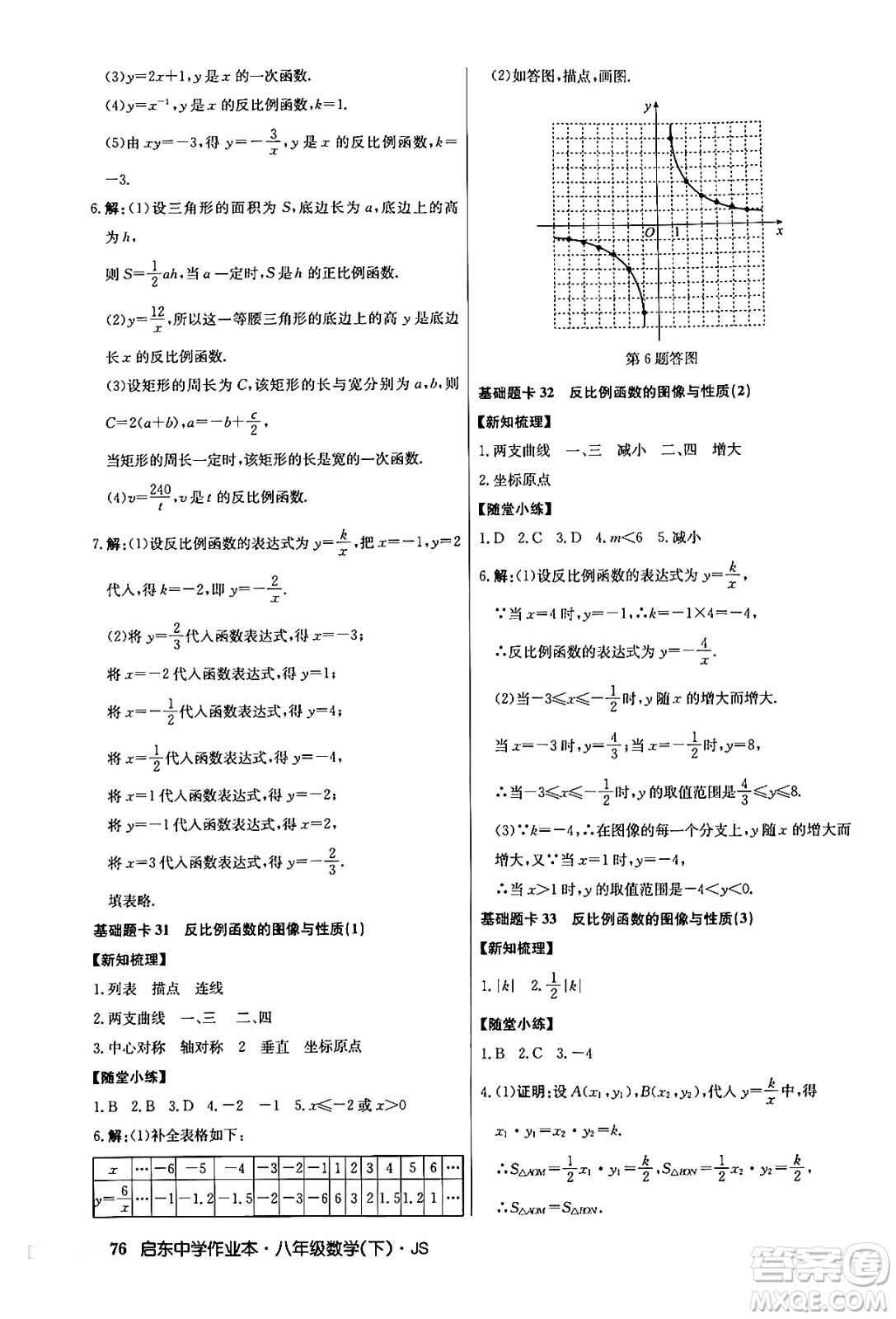 龍門書局2024年春?jiǎn)|中學(xué)作業(yè)本七年級(jí)數(shù)學(xué)下冊(cè)江蘇版答案