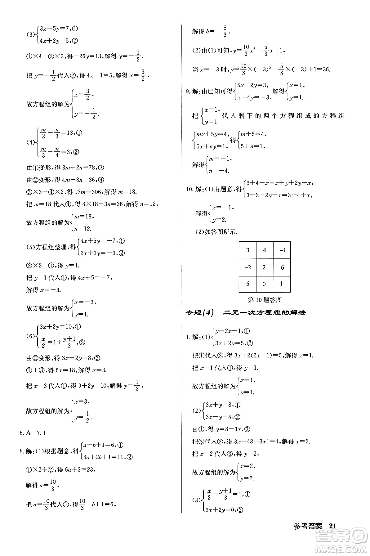 龍門書局2024年春?jiǎn)|中學(xué)作業(yè)本八年級(jí)數(shù)學(xué)下冊(cè)江蘇版答案