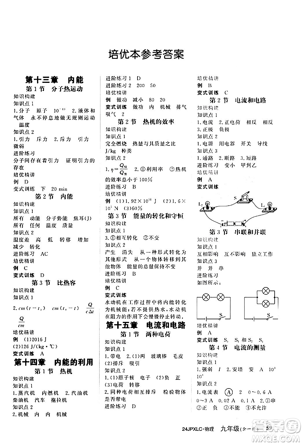 江西高校出版社2024年春金牌學(xué)練測(cè)創(chuàng)新作業(yè)設(shè)計(jì)九年級(jí)物理下冊(cè)課標(biāo)版答案