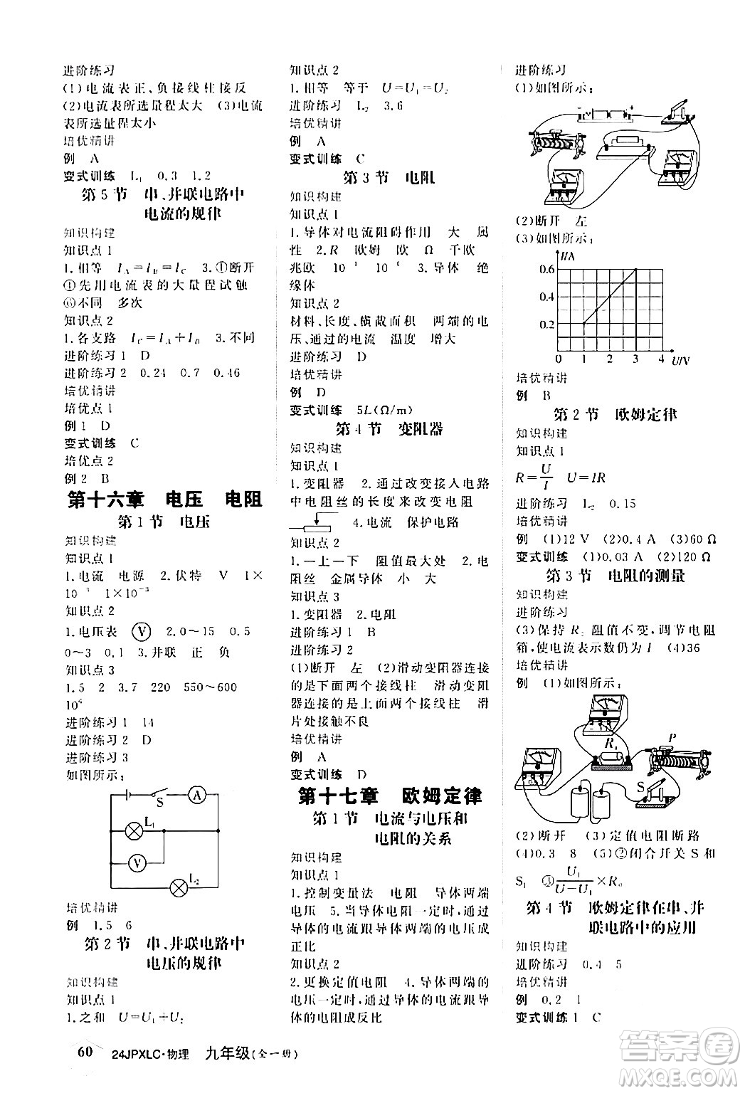 江西高校出版社2024年春金牌學(xué)練測(cè)創(chuàng)新作業(yè)設(shè)計(jì)九年級(jí)物理下冊(cè)課標(biāo)版答案