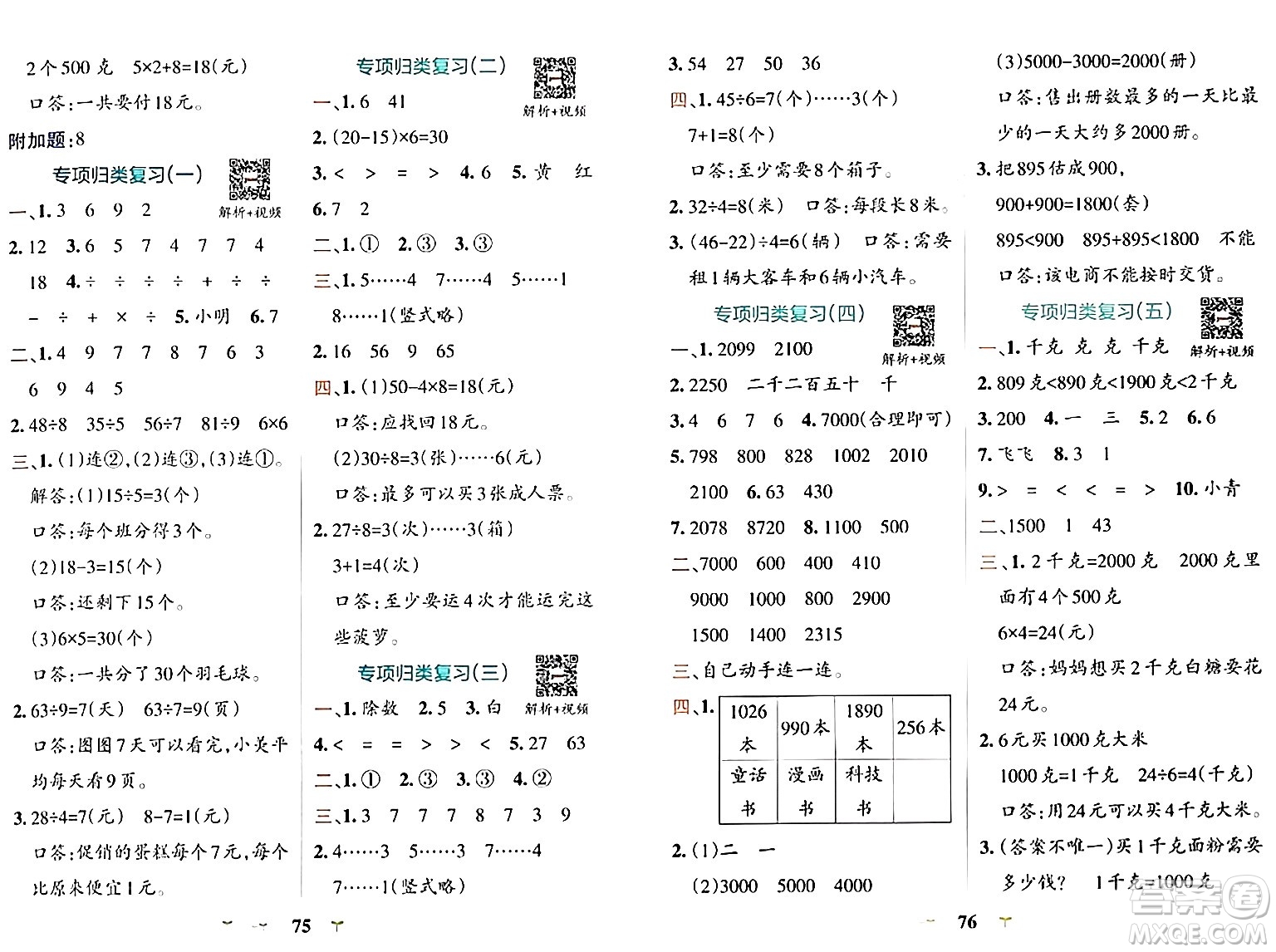 陜西師范大學(xué)出版總社有限公司2024年春小學(xué)學(xué)霸沖A卷二年級(jí)數(shù)學(xué)下冊(cè)人教版答案