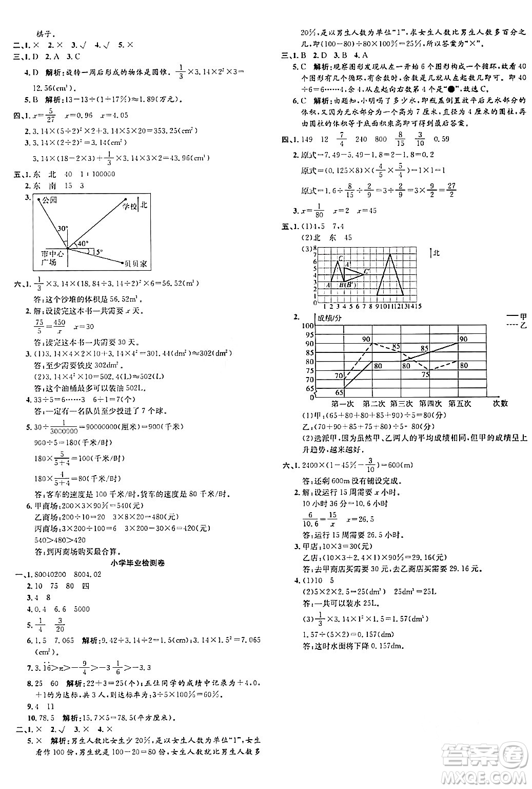 安徽師范大學(xué)出版社2024年春品優(yōu)課堂六年級數(shù)學(xué)下冊人教版答案