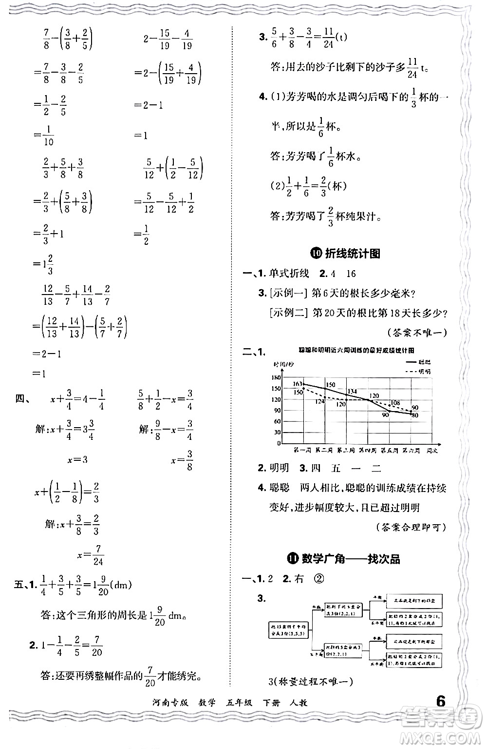 江西人民出版社2024年春王朝霞各地期末試卷精選五年級數(shù)學(xué)下冊人教版河南專版答案