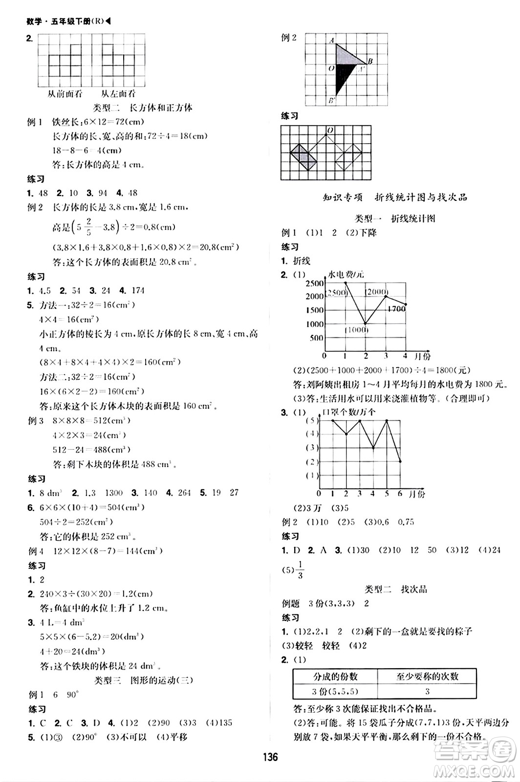 內(nèi)蒙古大學出版社2024年春超越訓練五年級數(shù)學下冊人教版答案