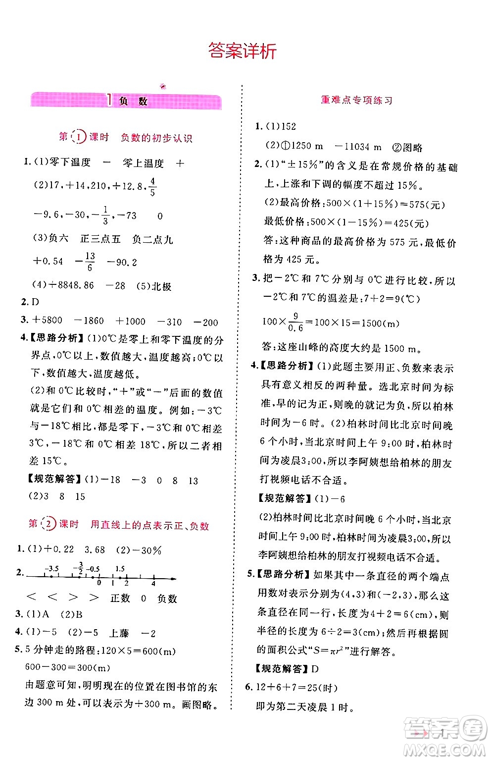 安徽師范大學(xué)出版社2024年春訓(xùn)練達(dá)人六年級(jí)數(shù)學(xué)下冊(cè)人教版山東專版答案