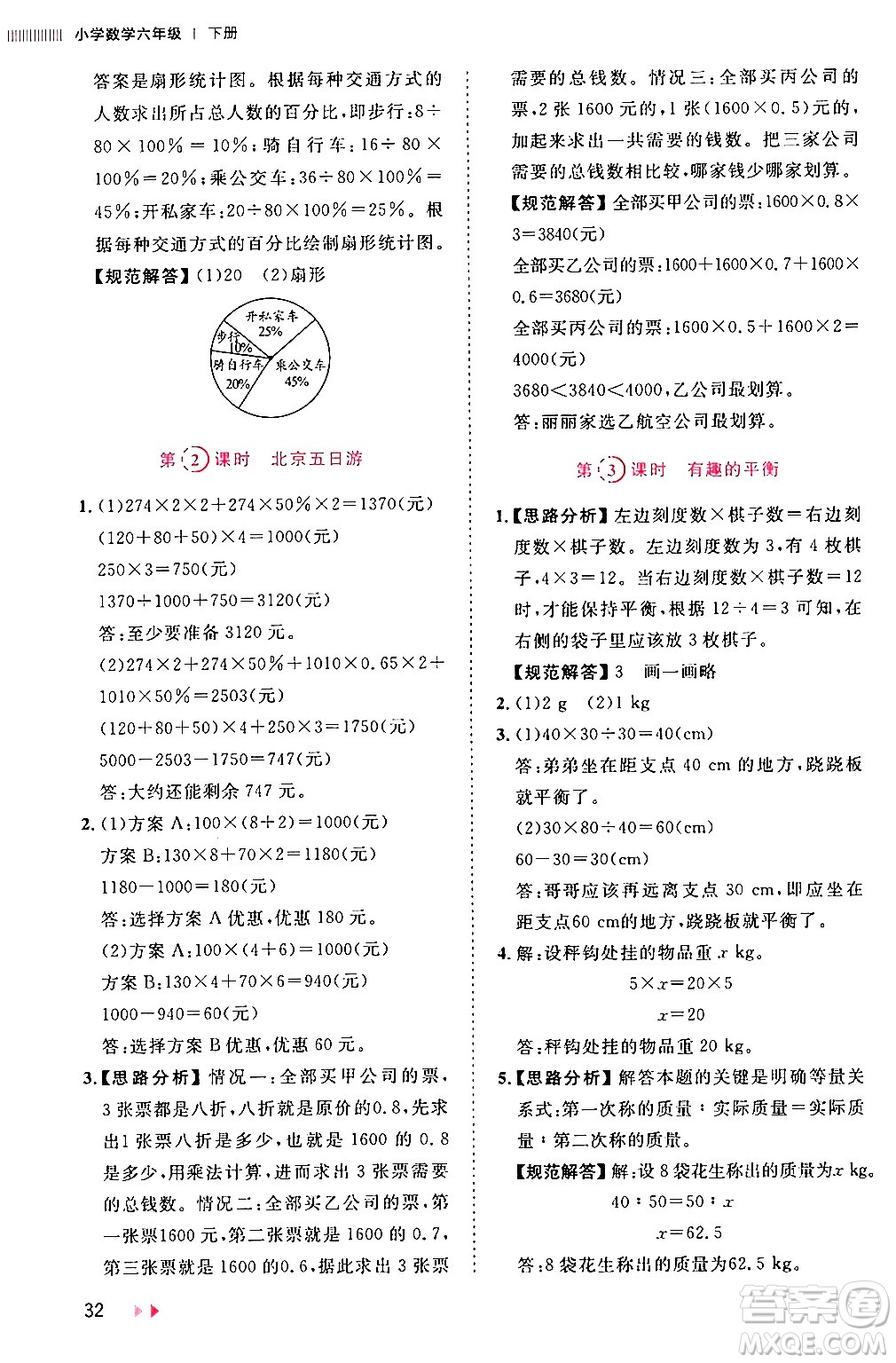 安徽師范大學(xué)出版社2024年春訓(xùn)練達(dá)人六年級(jí)數(shù)學(xué)下冊(cè)人教版山東專版答案