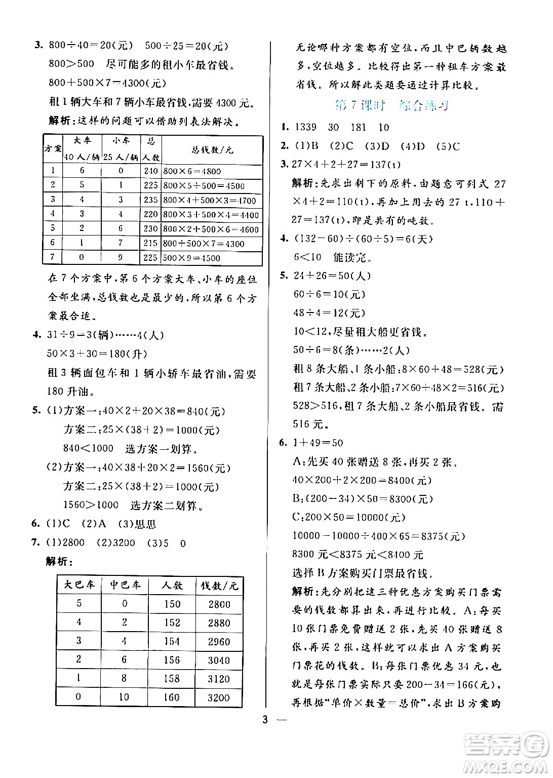 陽光出版社2024年春亮點激活提優(yōu)天天練四年級數(shù)學(xué)下冊人教版山東專版答案