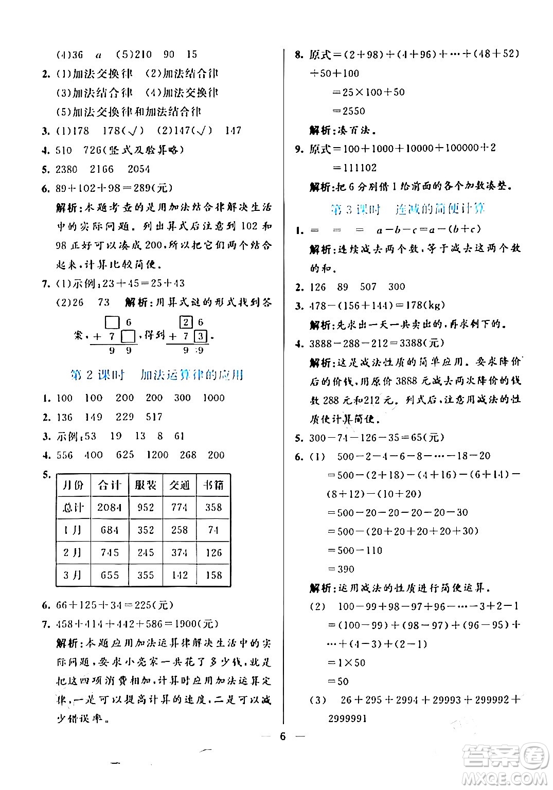 陽光出版社2024年春亮點激活提優(yōu)天天練四年級數(shù)學(xué)下冊人教版山東專版答案