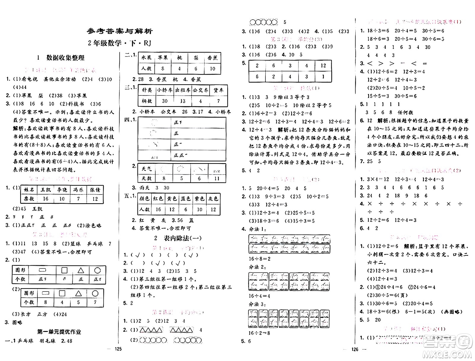 陽光出版社2024年春亮點(diǎn)激活提優(yōu)天天練二年級(jí)數(shù)學(xué)下冊(cè)人教版山東專版答案