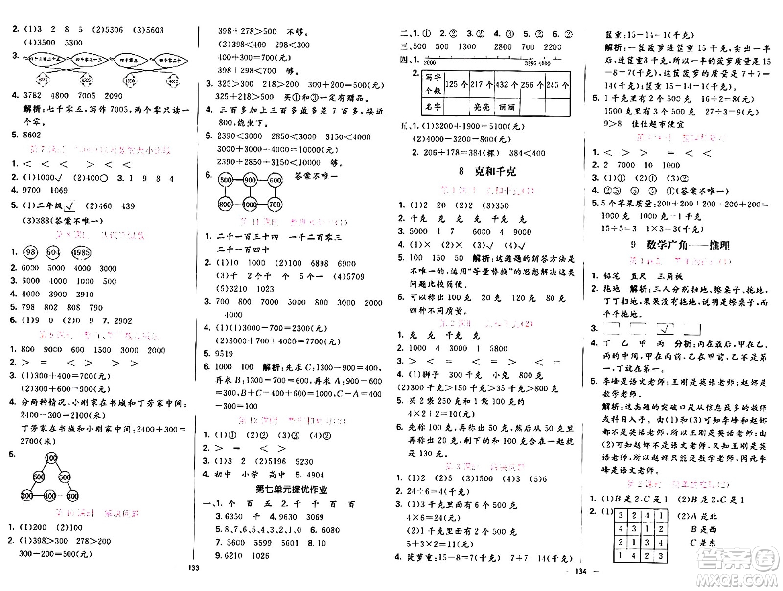 陽光出版社2024年春亮點(diǎn)激活提優(yōu)天天練二年級(jí)數(shù)學(xué)下冊(cè)人教版山東專版答案