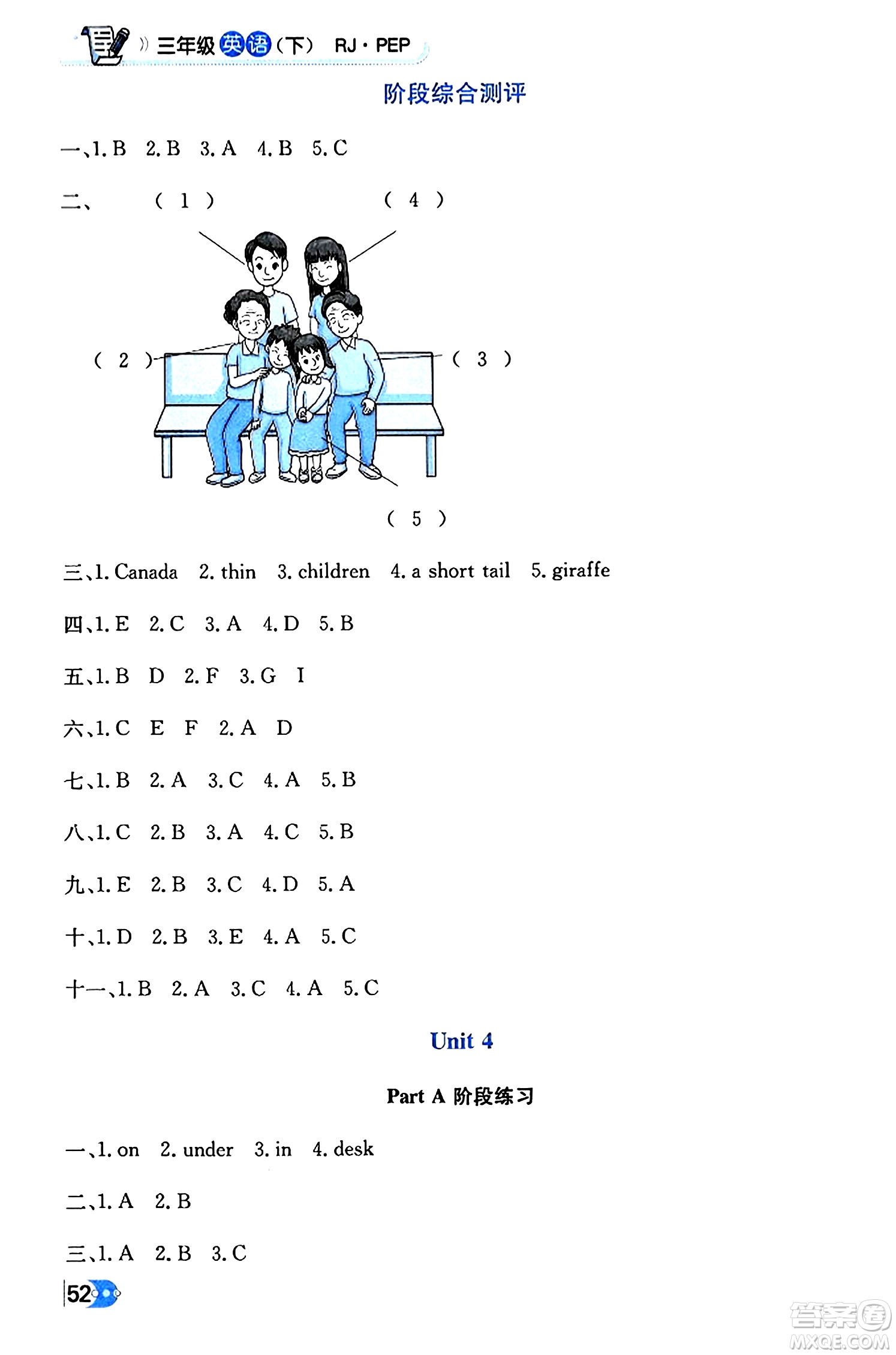 遼海出版社2024年春解透教材三年級(jí)英語下冊(cè)人教PEP版答案