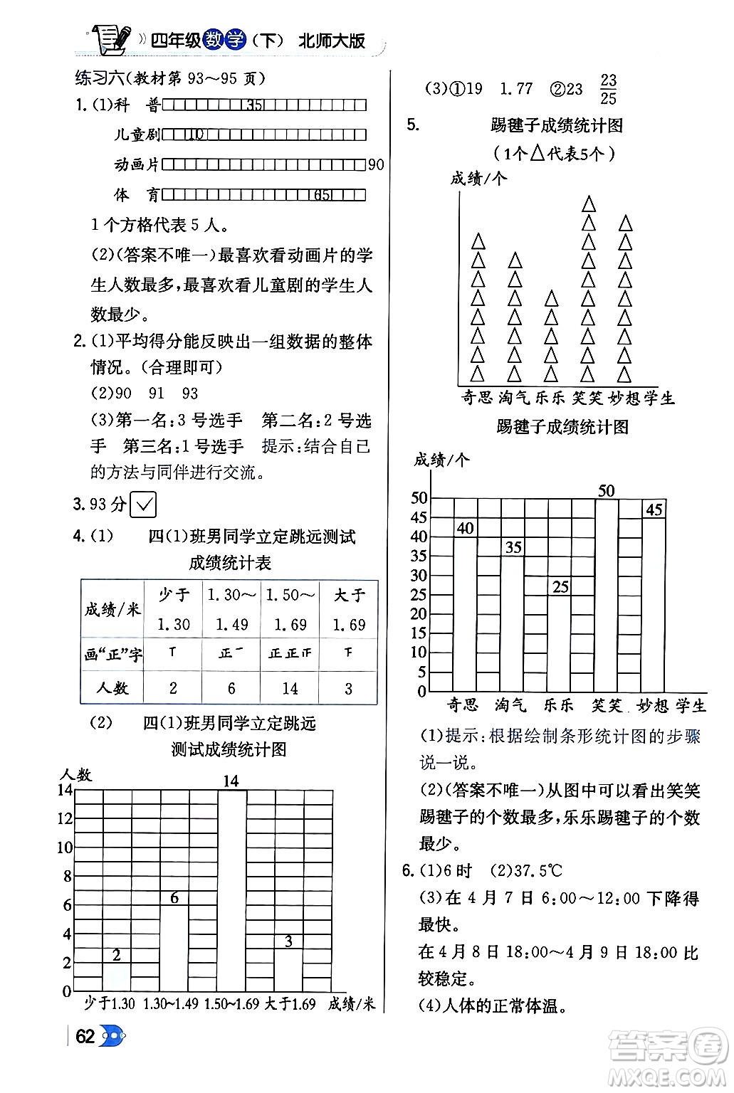 遼海出版社2024年春解透教材四年級數(shù)學下冊北師大版答案