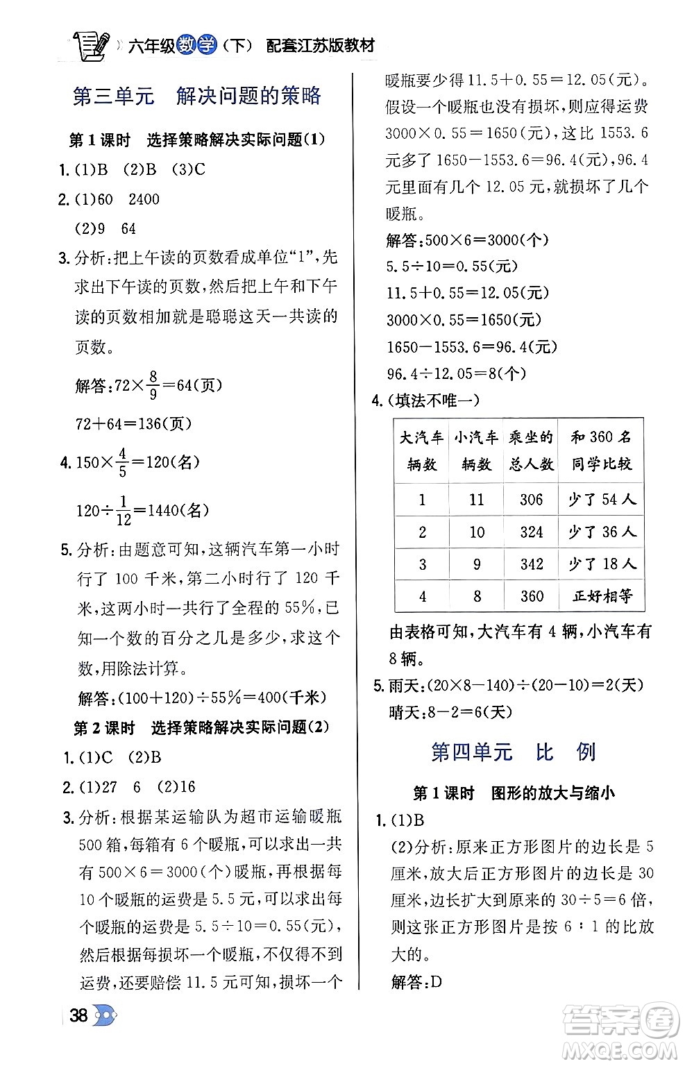 遼海出版社2024年春解透教材六年級數(shù)學(xué)下冊江蘇版答案