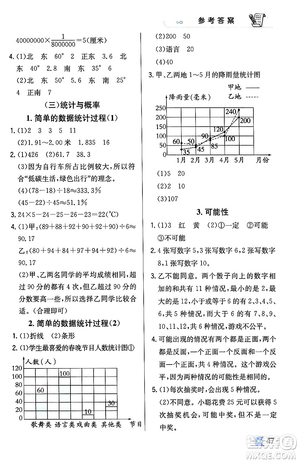 遼海出版社2024年春解透教材六年級數(shù)學下冊冀教版答案