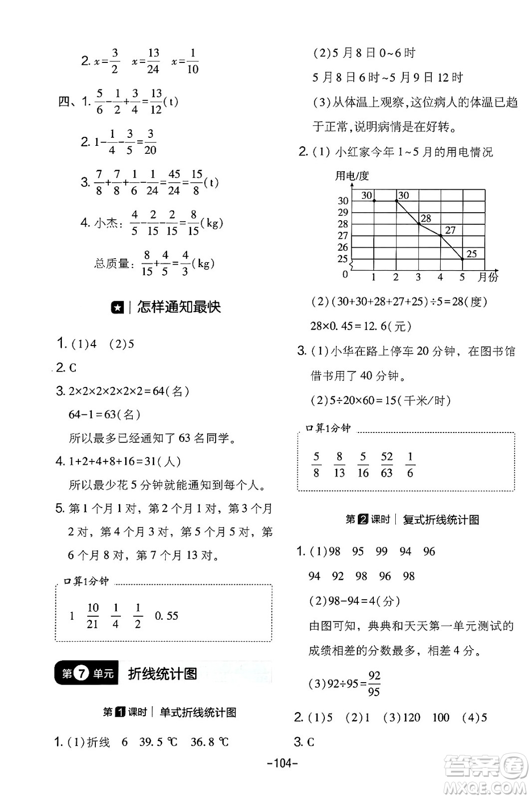 延邊教育出版社2024年春紅對勾作業(yè)本五年級數學下冊人教版答案