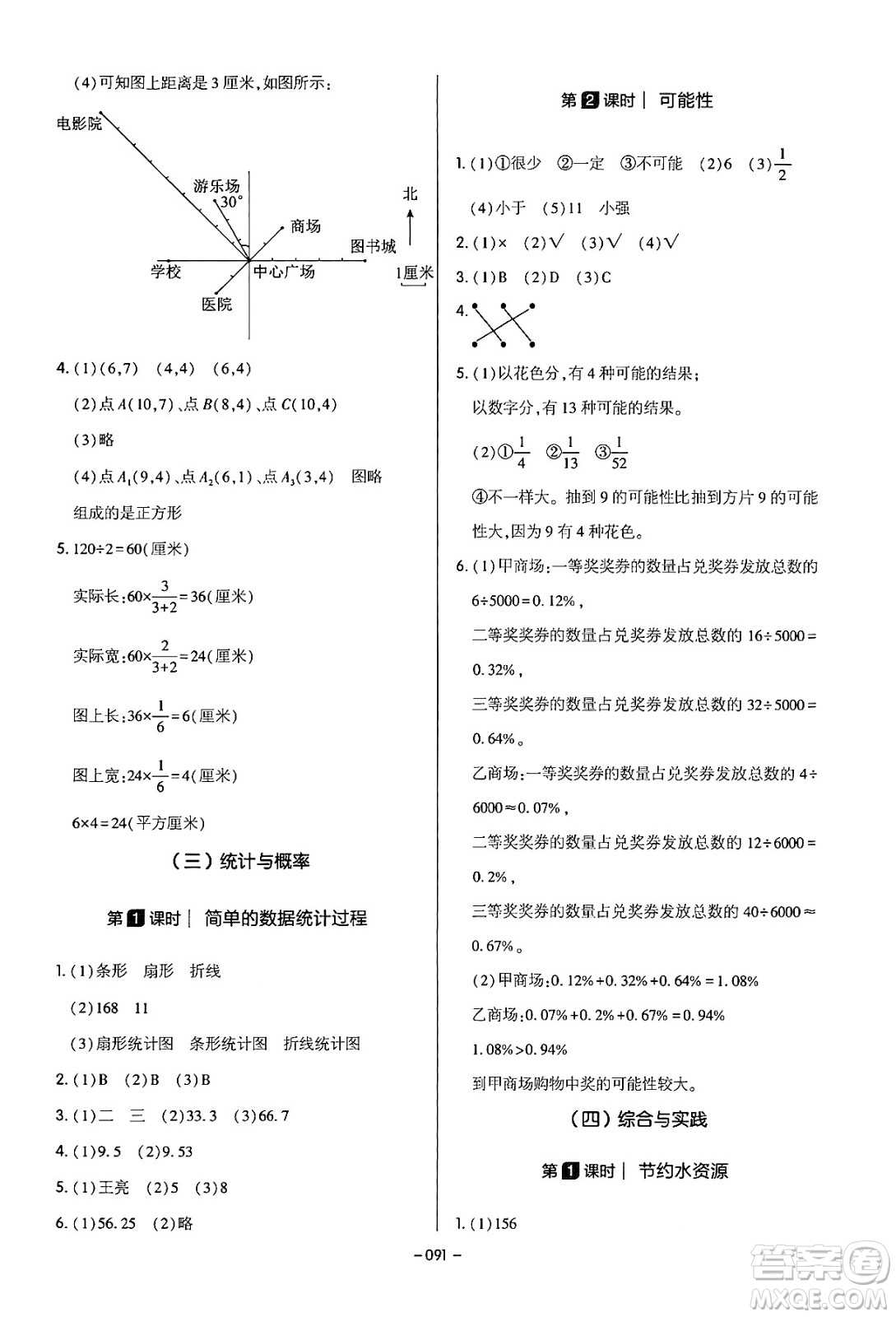 延邊教育出版社2024年春紅對(duì)勾作業(yè)本六年級(jí)數(shù)學(xué)下冊(cè)冀教版答案