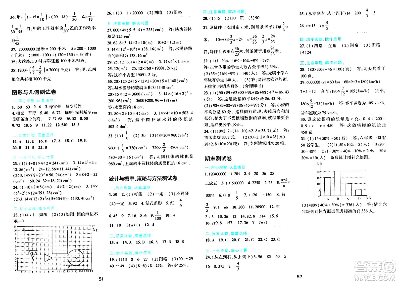 浙江教育出版社2024年春精準(zhǔn)學(xué)與練六年級數(shù)學(xué)下冊北師大版答案