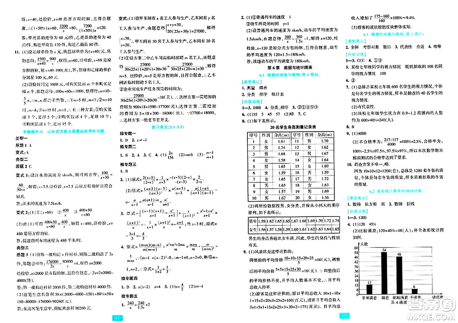 浙江教育出版社2024年春精準(zhǔn)學(xué)與練七年級(jí)數(shù)學(xué)下冊(cè)浙教版答案