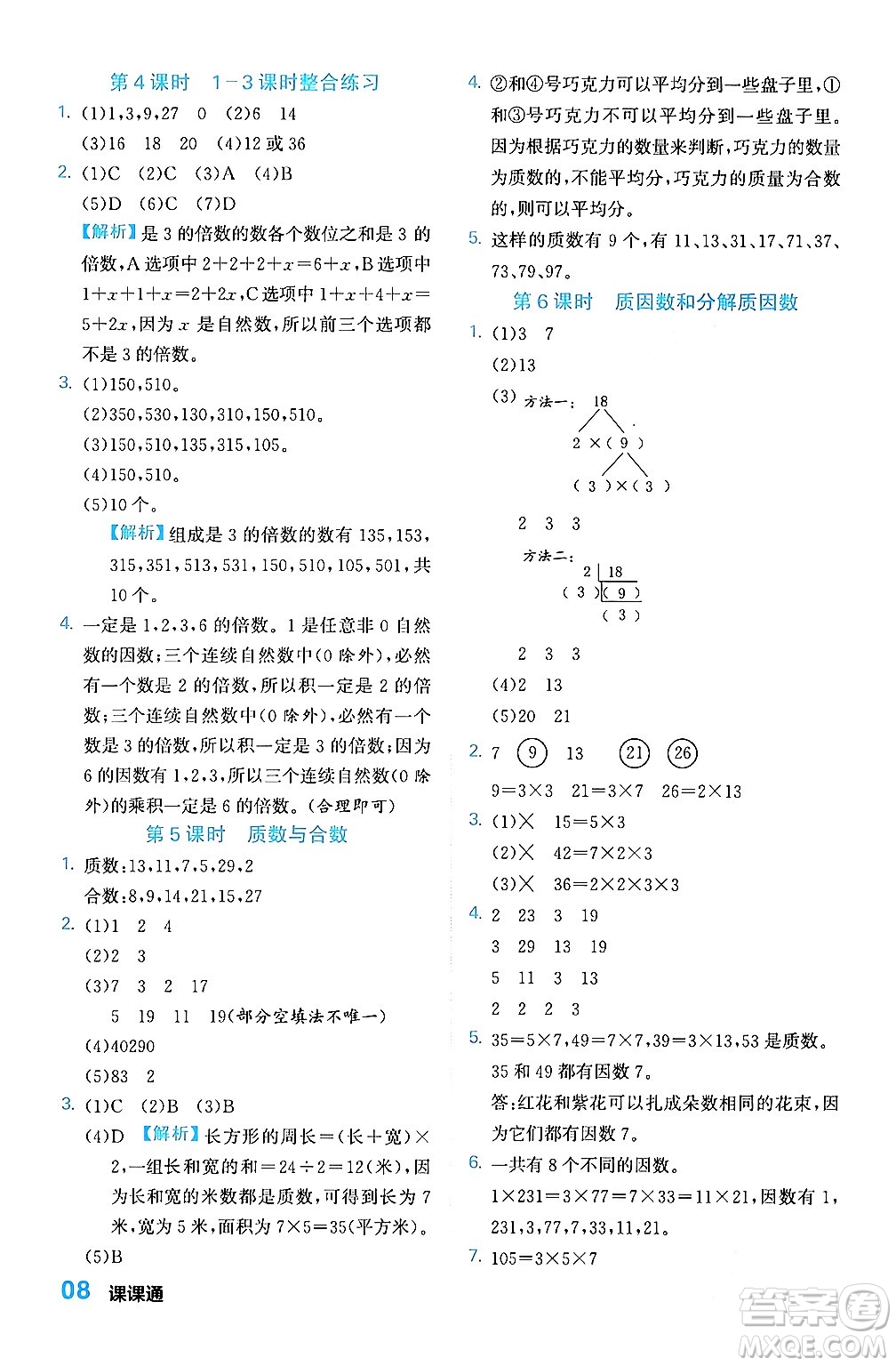 合肥工業(yè)大學(xué)出版社2024年春黃岡課課通同步隨堂檢測五年級數(shù)學(xué)下冊蘇教版答案