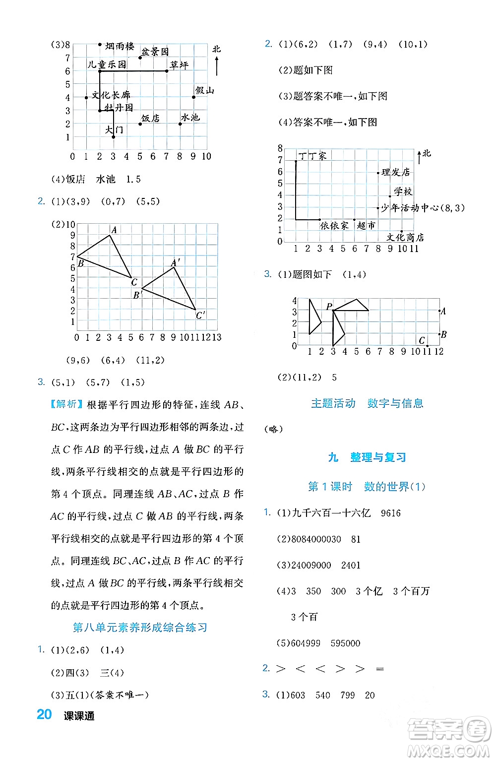 合肥工業(yè)大學(xué)出版社2024年春黃岡課課通同步隨堂檢測(cè)四年級(jí)數(shù)學(xué)下冊(cè)蘇教版答案