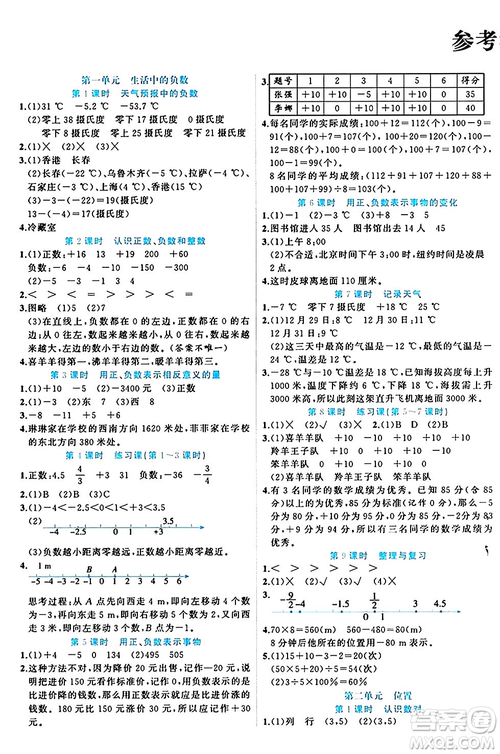 黑龍江教育出版社2024年春黃岡新課堂六年級數(shù)學(xué)下冊冀教版答案