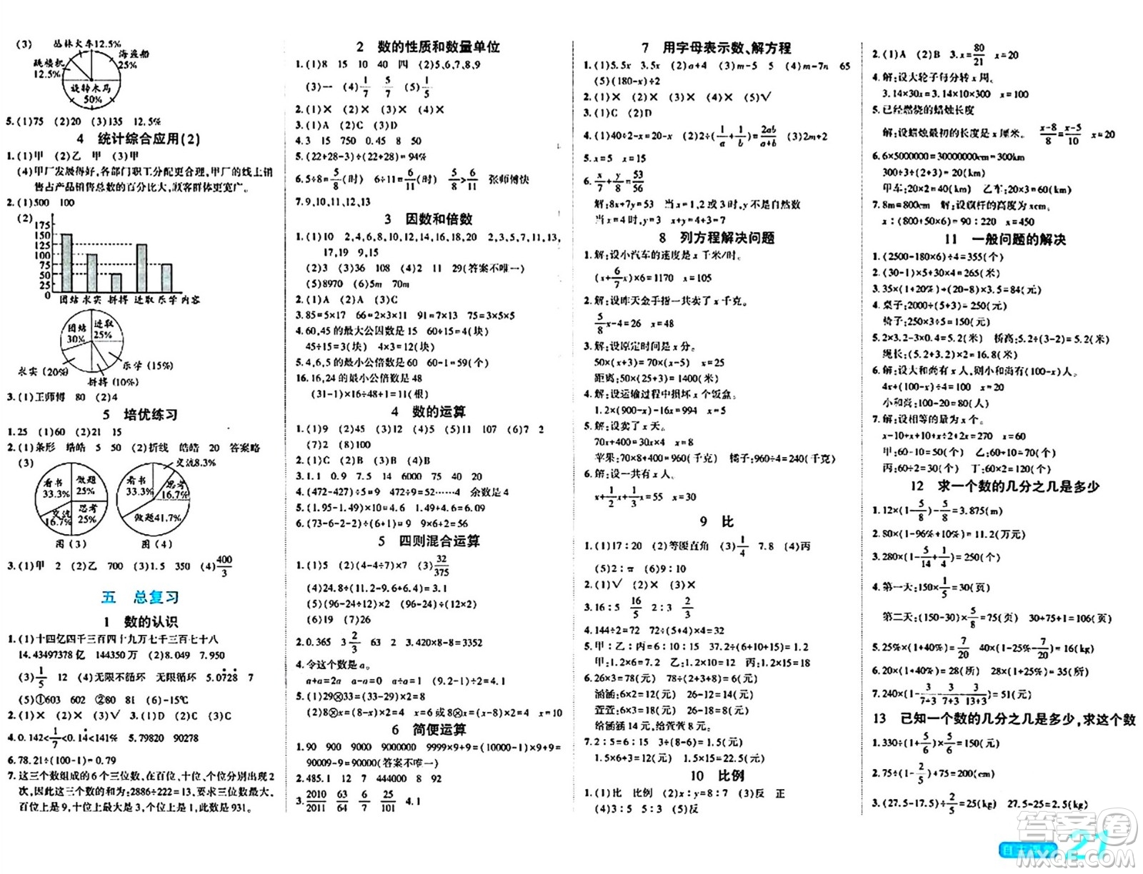 陽光出版社2024年春自主課堂六年級(jí)數(shù)學(xué)下冊(cè)西師版答案