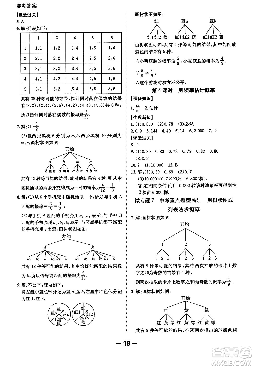 延邊大學出版社2024年春全程突破初中同步導學案九年級數學下冊人教版答案