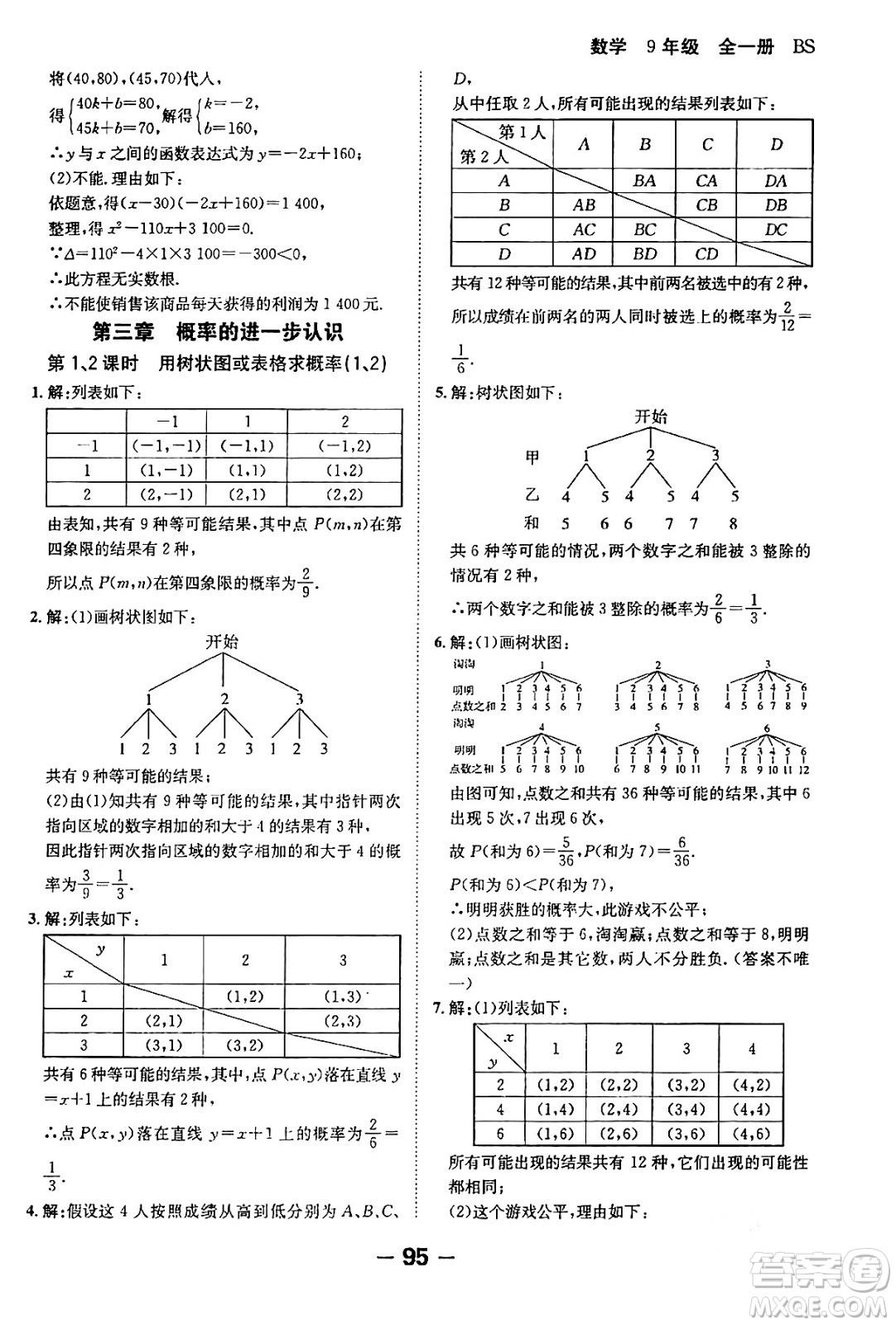 延邊大學出版社2024年春全程突破初中同步導學案九年級數學下冊人教版答案