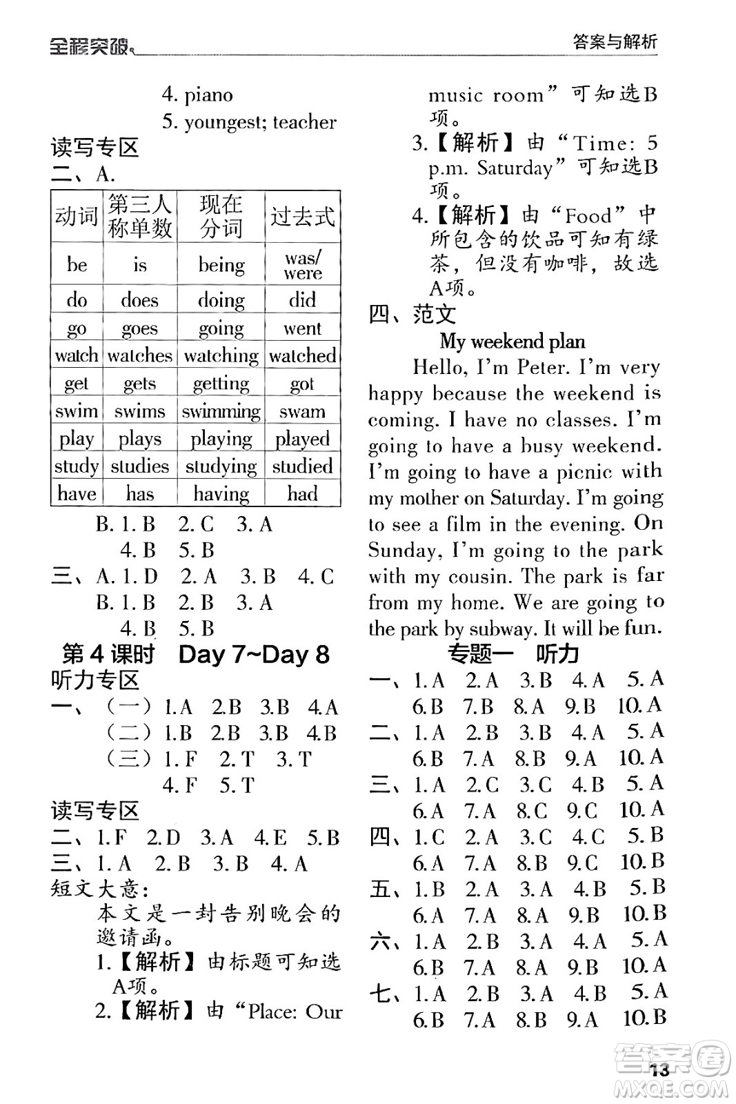 北方婦女兒童出版社2024年春全程突破六年級(jí)英語下冊(cè)人教版答案